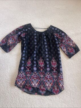 Rock & Roll Cowgirl Women’s Black Print Boho Dress